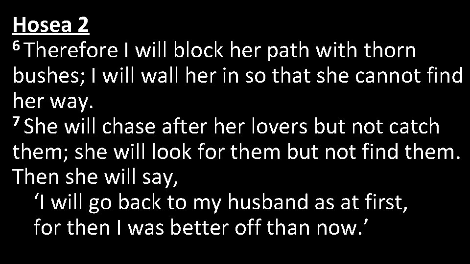 Hosea 2 6 Therefore I will block her path with thorn bushes; I will