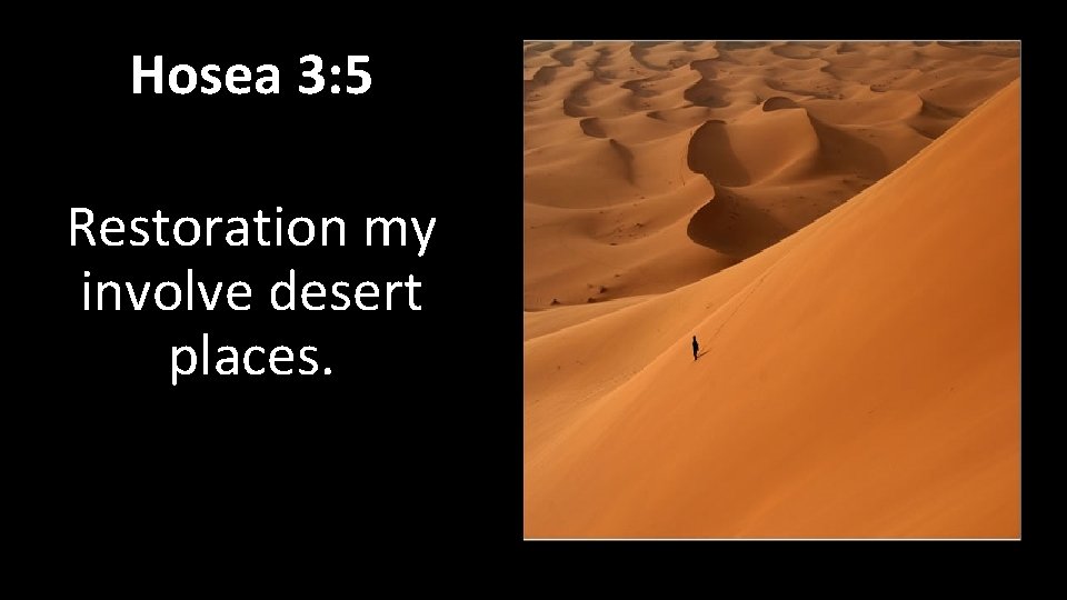 Hosea 3: 5 Restoration my involve desert places. 