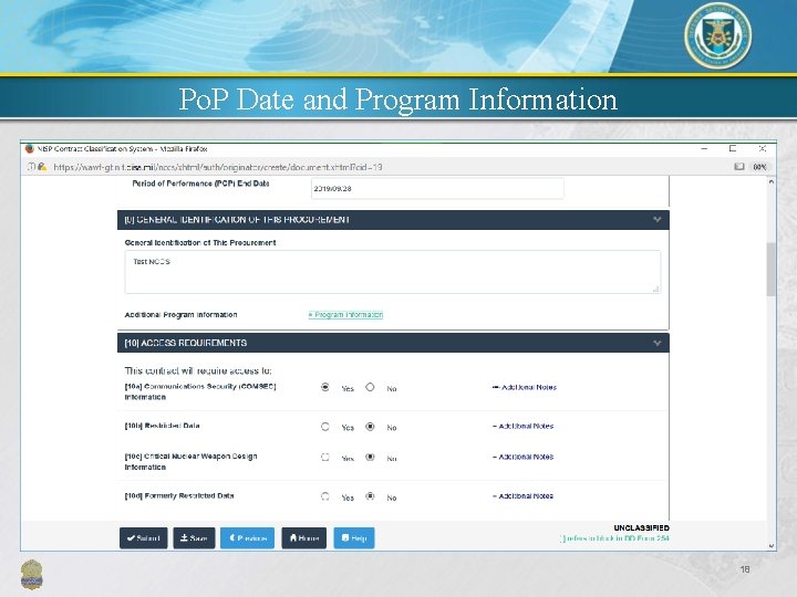 Po. P Date and Program Information 18 