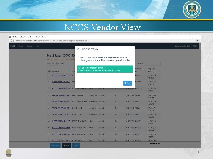 NCCS Vendor View 37 