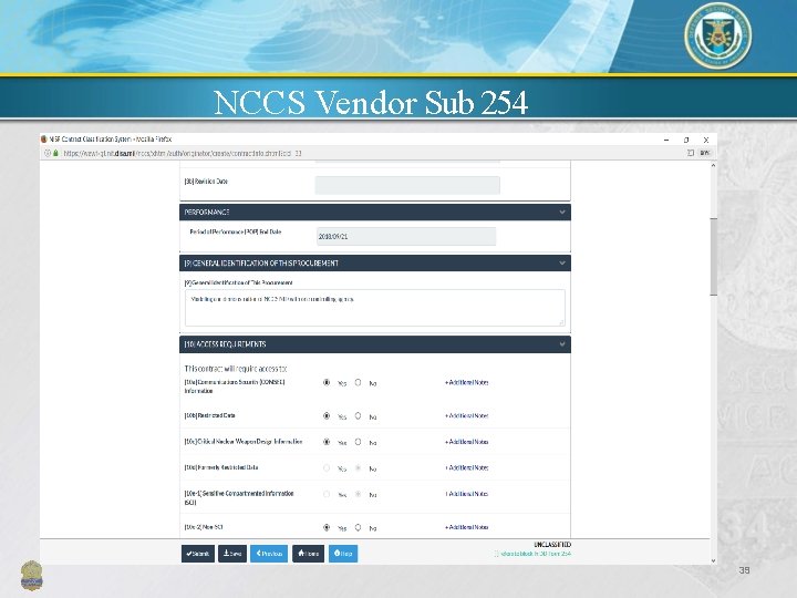 NCCS Vendor Sub 254 39 