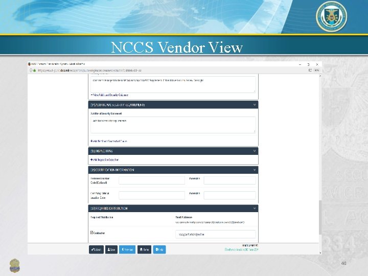 NCCS Vendor View 40 