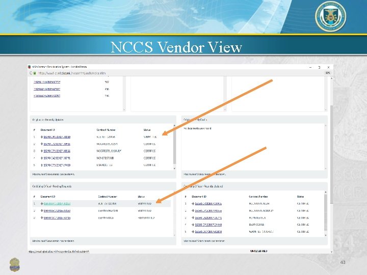 NCCS Vendor View 43 