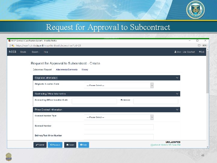 Request for Approval to Subcontract 49 