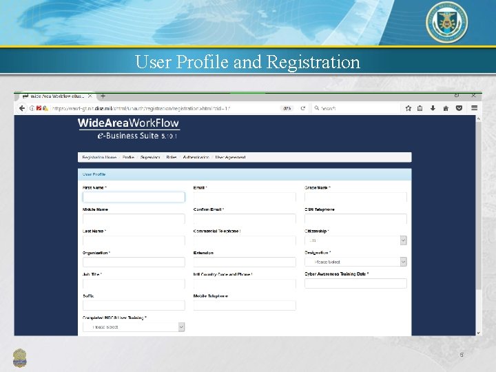 User Profile and Registration 5 
