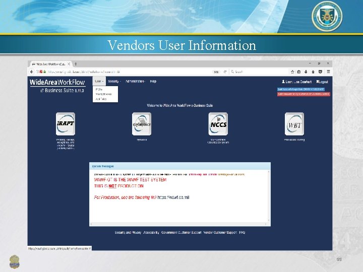 Vendors User Information 55 