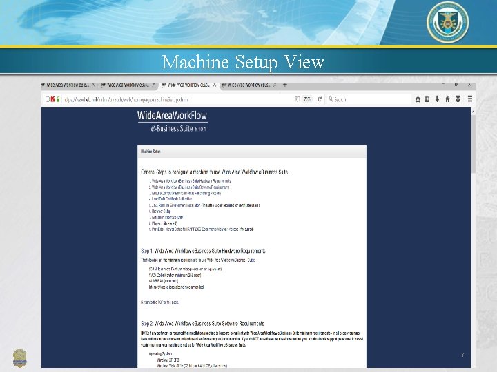 Machine Setup View 7 