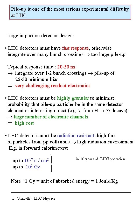 Pile-up is one of the most serious experimental difficulty at LHC Large impact on