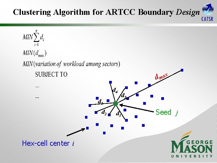 Clustering Algorithm for ARTCC Boundary Design d max d 4 d 1 d 2