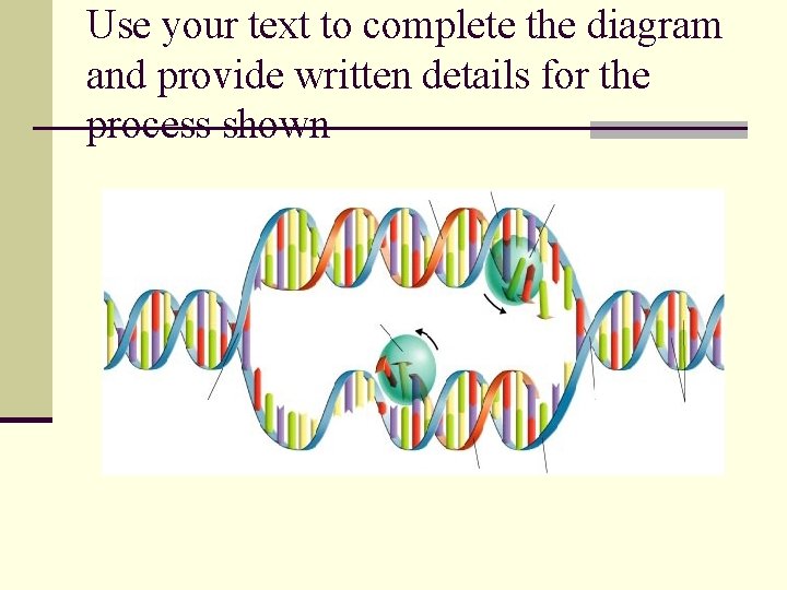 Use your text to complete the diagram and provide written details for the process
