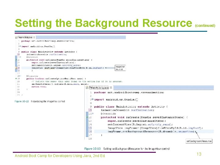 Setting the Background Resource Android Boot Camp for Developers Using Java, 2 nd Ed.