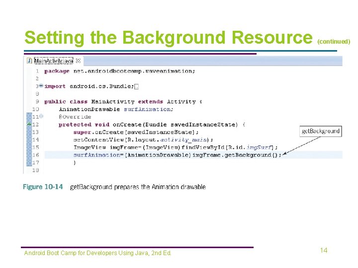 Setting the Background Resource Android Boot Camp for Developers Using Java, 2 nd Ed.