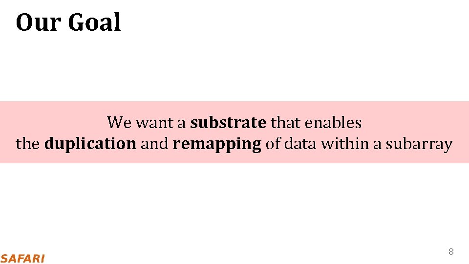 Our Goal We want a substrate that enables the duplication and remapping of data