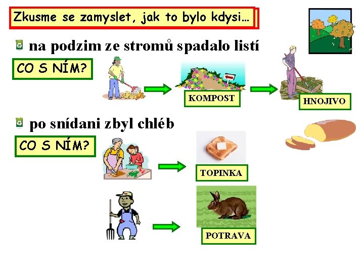 Zkusme se zamyslet, to bylo kdysi… JE TŘÍDĚNÍ ODPADŮjak NĚCO NOVÉHO? na podzim ze