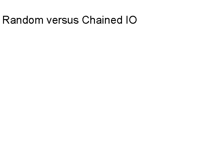 Random versus Chained IO 