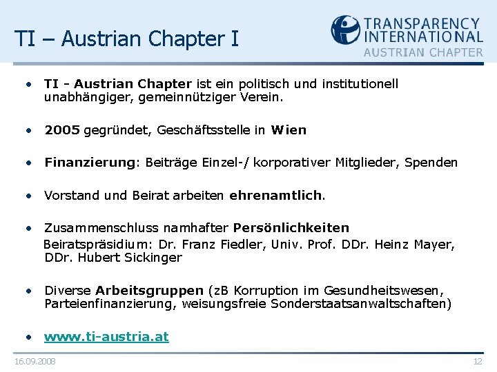 TI – Austrian Chapter I • TI - Austrian Chapter ist ein politisch und