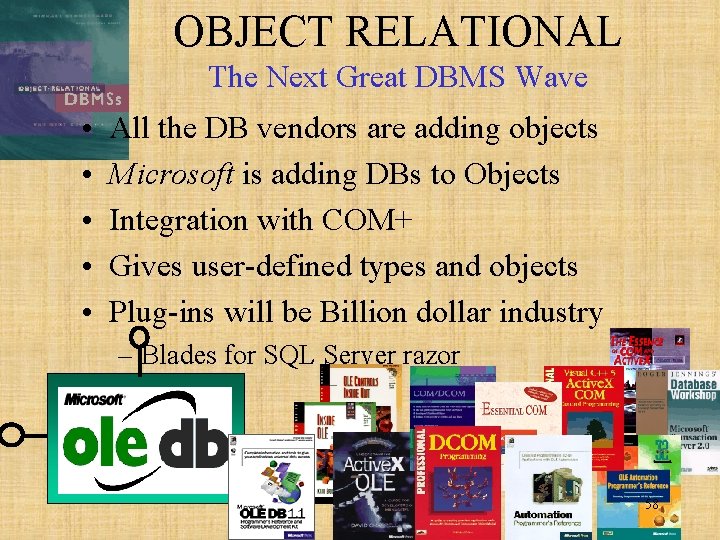 OBJECT RELATIONAL The Next Great DBMS Wave • • • All the DB vendors