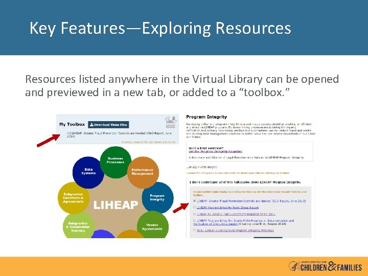 Key Features—Exploring Resources listed anywhere in the Virtual Library can be opened and previewed