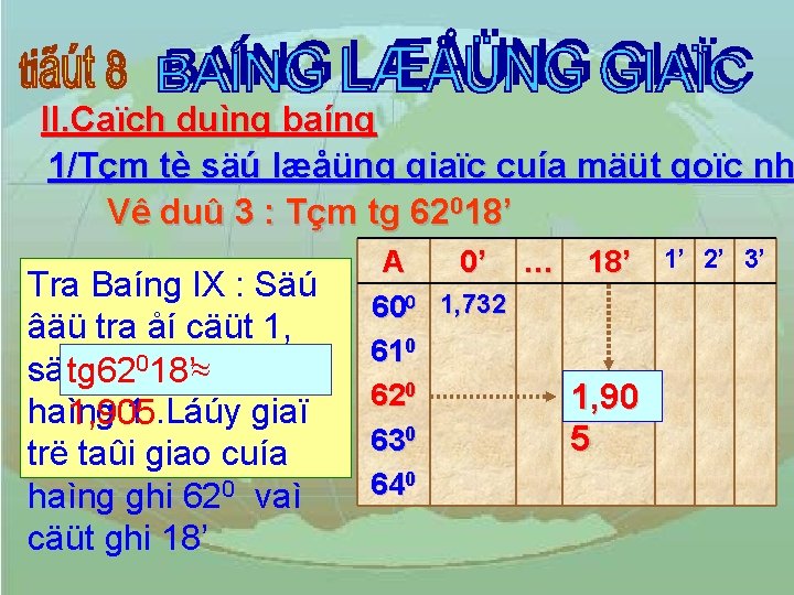 II. Caïch duìng baíng 1/Tçm tè säú læåüng giaïc cuía mäüt goïc nh Vê