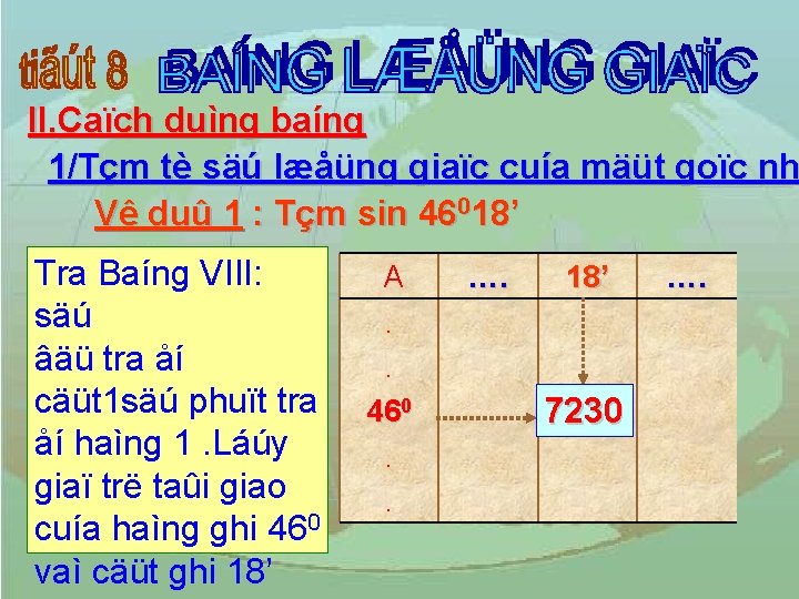 II. Caïch duìng baíng 1/Tçm tè säú læåüng giaïc cuía mäüt goïc nh Vê