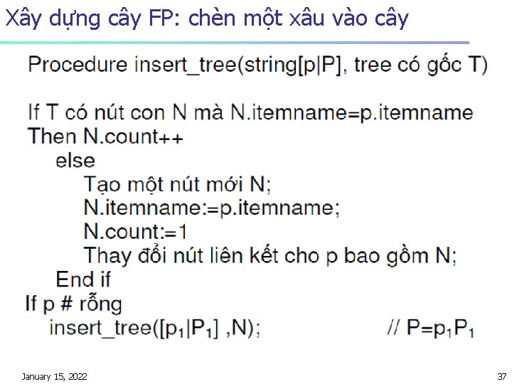 Xây dựng cây FP: chèn một xâu vào cây January 15, 2022 37 