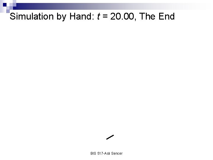 Simulation by Hand: t = 20. 00, The End 7 6 BIS 517 -Aslı