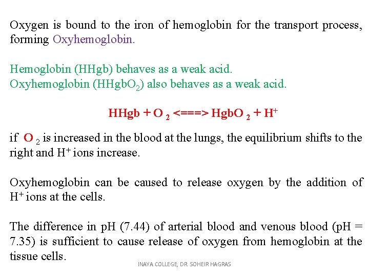 Oxygen is bound to the iron of hemoglobin for the transport process, forming Oxyhemoglobin.