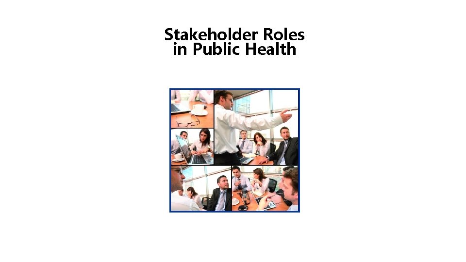 Stakeholder Roles in Public Health 