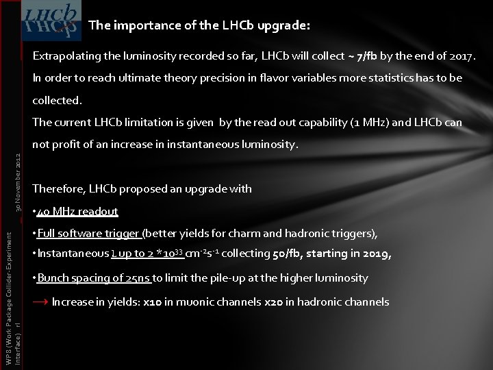 The importance of the LHCb upgrade: Extrapolating the luminosity recorded so far, LHCb will