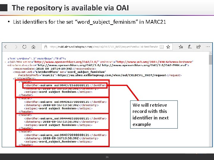 The repository is available via OAI • List identifiers for the set “word_subject_feminism” in