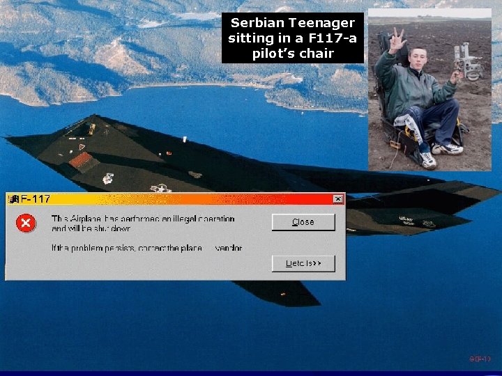 Serbian Teenager sitting in a F 117 -a pilot’s chair 