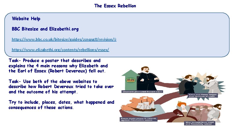 The Essex Rebellion Website Help BBC Bitesize and Elizabethi. org https: //www. bbc. co.