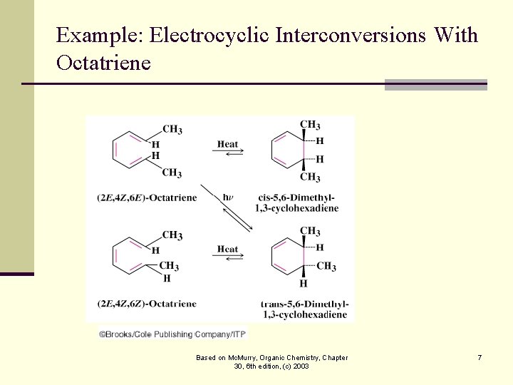 Example: Electrocyclic Interconversions With Octatriene Based on Mc. Murry, Organic Chemistry, Chapter 30, 6 Example: Electrocyclic Interconversions With Octatriene Based on Mc. Murry, Organic Chemistry, Chapter 30, 6