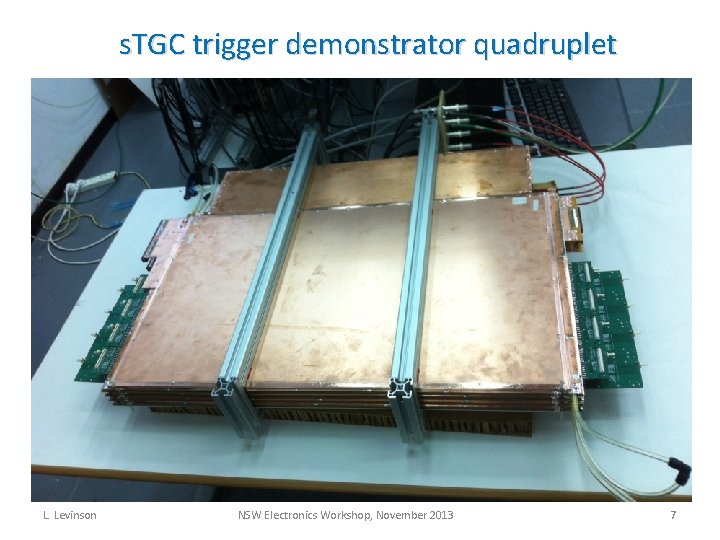 s. TGC trigger demonstrator quadruplet L. Levinson NSW Electronics Workshop, November 2013 7 