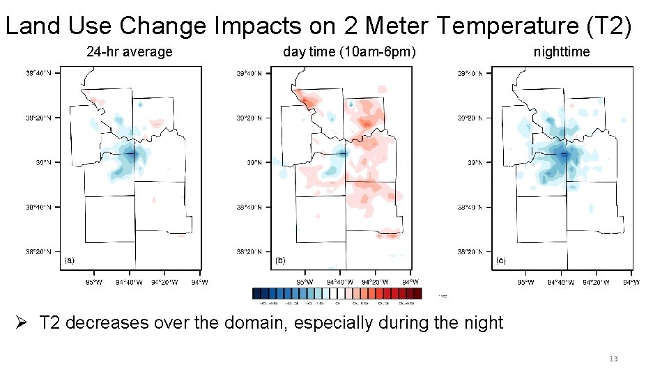 Land Use Change Impacts on 2 Meter Temperature (T 2) 24 -hr average day