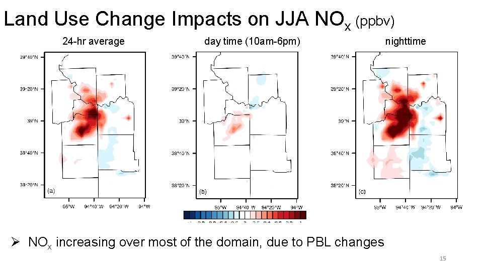 Land Use Change Impacts on JJA NOx (ppbv) 24 -hr average day time (10