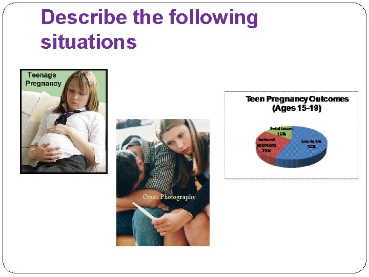 Describe the following situations 