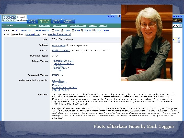 Photo of Barbara Fister by Mark Coggins 