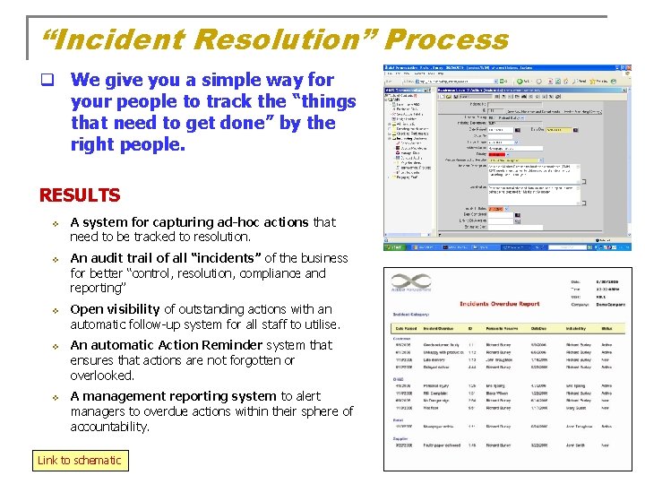 “Incident Resolution” Process q We give you a simple way for your people to