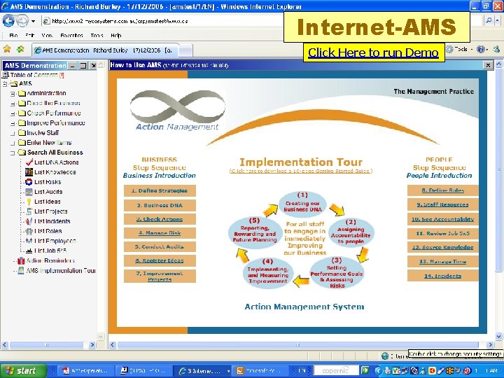 Internet-AMS Click Here to run Demo 