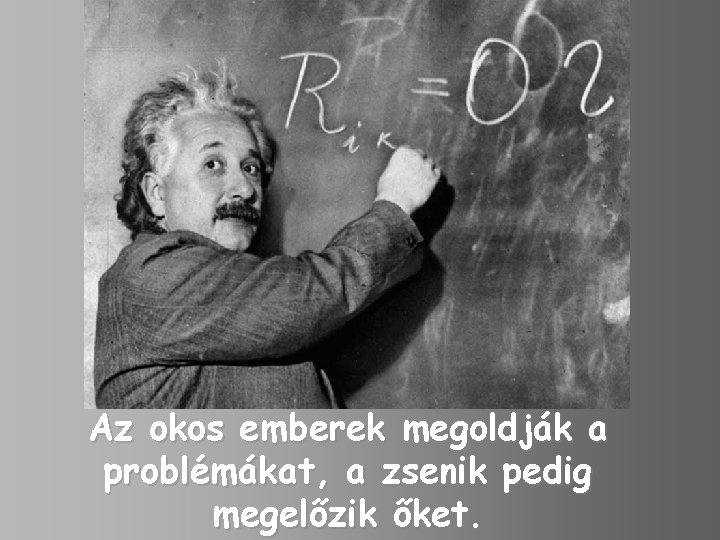 Az okos emberek megoldják a problémákat, a zsenik pedig megelőzik őket. 