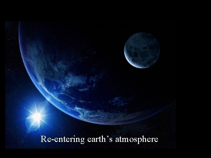 Re-entering earth’s atmosphere 
