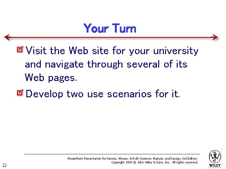 Your Turn Visit the Web site for your university and navigate through several of