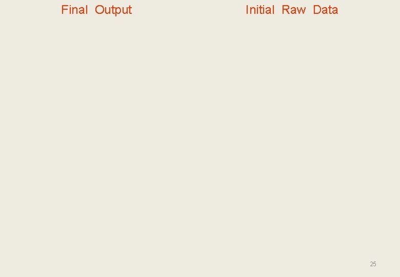 Final Output Initial Raw Data 25 
