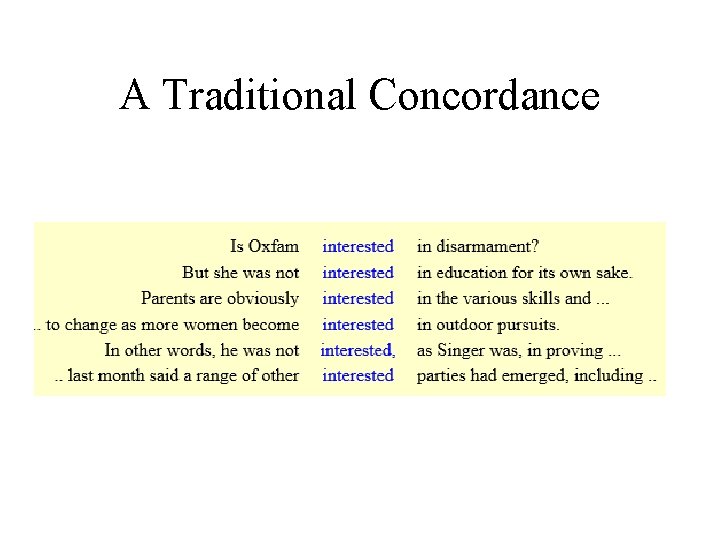 A Traditional Concordance 