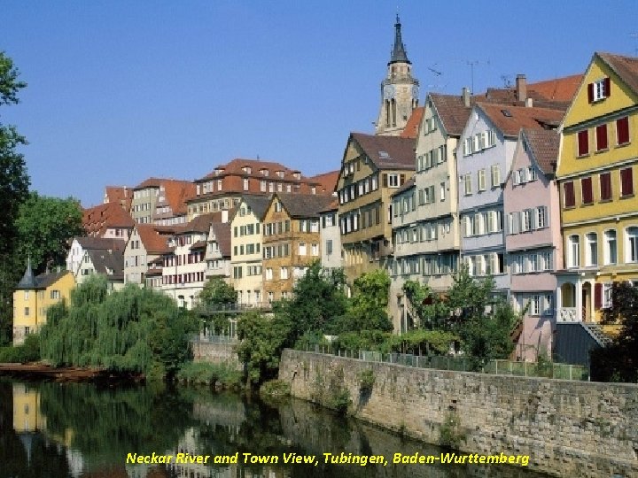 Neckar River and Town View, Tubingen, Baden-Wurttemberg 