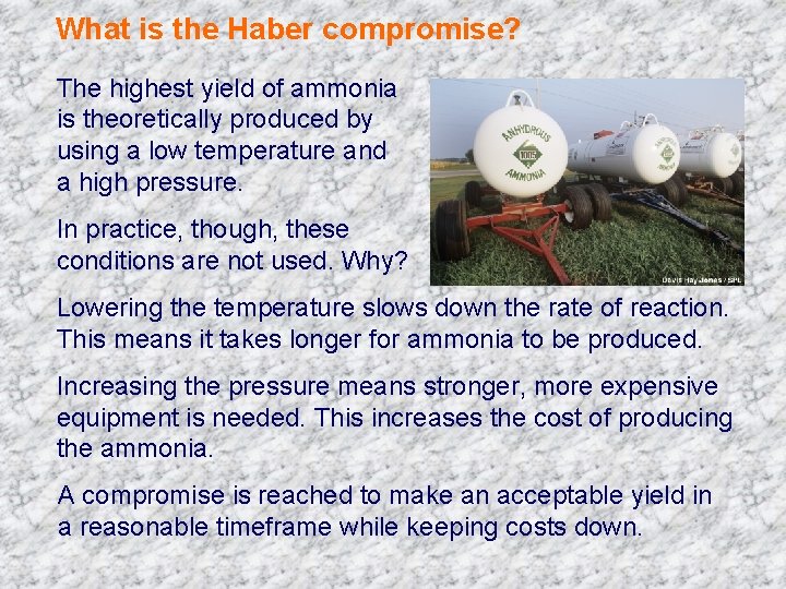 What is the Haber compromise? The highest yield of ammonia is theoretically produced by