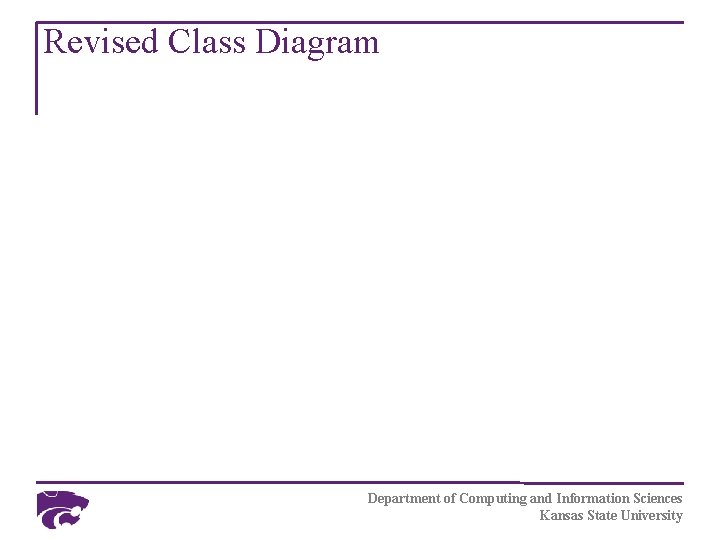Revised Class Diagram Department of Computing and Information Sciences Kansas State University 