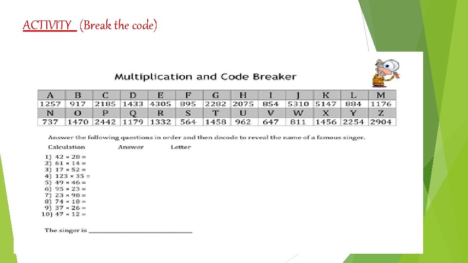 ACTIVITY (Break the code) 