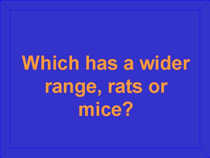 Which has a wider range, rats or mice? 